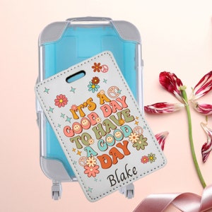 Affirmation Custom Luggage Bag Handle Tag for Fun Girls Trip Cruise Vacation, Personalized Colorful Luggage Tag Name Birthday Gift for Mom