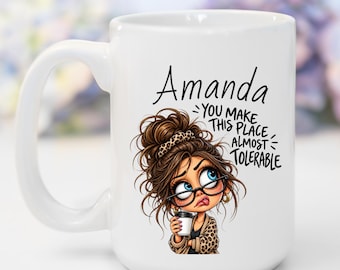 Rude Coworker Gift, Personalized Mug, Gift for Work Colleague, Funny Office Humor Coffee Cup, 11 oz or 15 oz