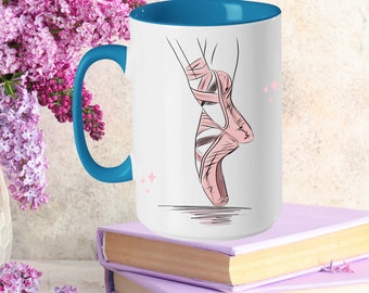 Ballerina Dancer Custom Ceramic Coffee Mug Dance Teacher Birthday Gift, Personalized Fun Ballet Recital Tea Mug Related Gift for Girls