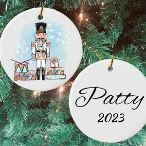 Nutcracker Christmas Tree Custom Ceramic Ornament Gift, Personalized Nutcracker Theme Christmas Tree Decoration Gift for Stocking Stuffer