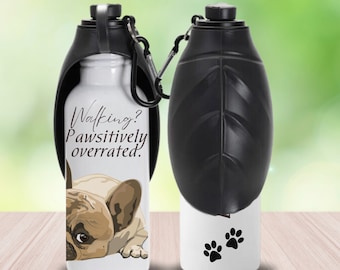 Portable Travel Dog Water Bottle Bowl Custom Birthday Gift for Pet Lover, Personalized Cute Puppy Dog Water Bowl Feeder Gift for Dog Mom