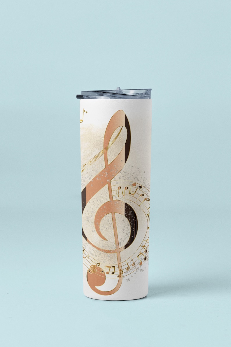 Music Note Tumbler, Personalized Gift, Musician Tumbler, Gift for Music Lover, Music Note Gift, Music Teacher Gift, Guitar Teacher Cup, image 2