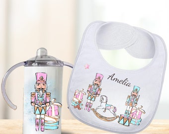 Christmas Bib Personalized First Nutcracker Gift New Baby Shower Gift Christmas, Baby Girl Gift Custom Nutcracker Gift