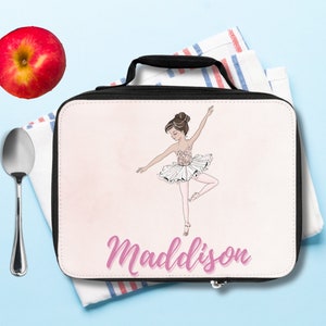Sac à lunch ballerine, cadeau personnalisé avec nom, boîte à lunch isotherme personnalisée, cadeau pour fille, sac de rentrée, boîte à lunch avec nom d'enfant, boîte à collation