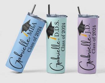 Graduation College Class of 2024 Personalized Coffee Tumbler Gift for Graduate Custom PhD Nursing Tumbler Cup Grad Gift