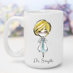 Doctor Custom Ceramic Coffee Travel Mug Gift for Doctor, Personalized Doctor Tea Cup Thank You Gift, Medical Student Gift, PHD Gift, Dr Gift