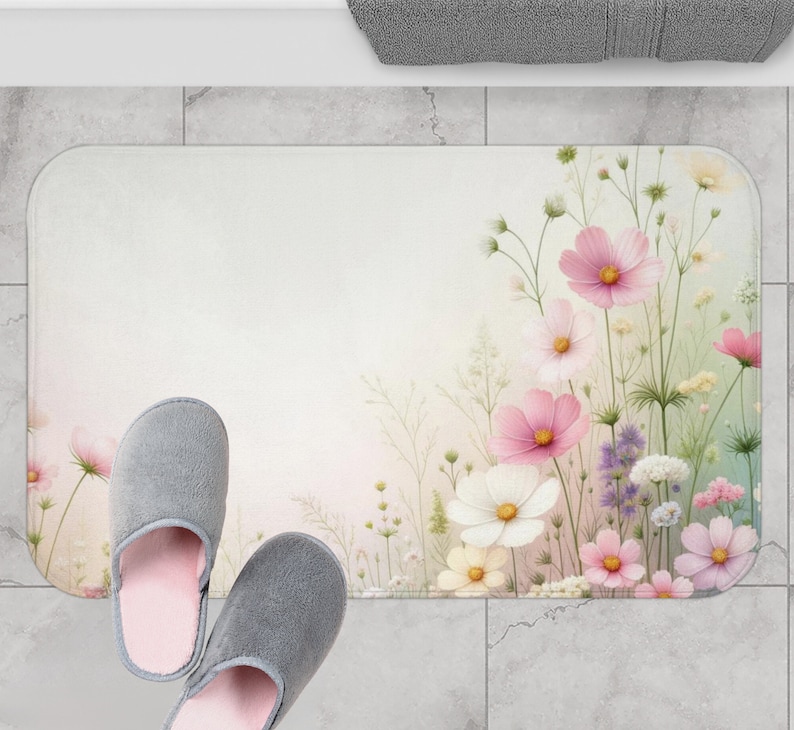 Wildflower Bathroom Shower Curtain Housewarming Gift, Floral Home Decor, Botanical Curtain, Wildflowers Decor, Floral Bathroom, Flowers image 6