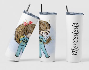 Nurse Custom Coffee Travel Tumbler Cup Birthday Gift, Personalized Nursing School Graduation Tumbler Cup Best Nurse Practitioner Gift