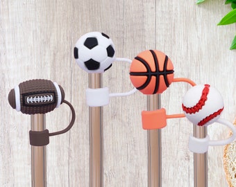 Straw Cover Topper Accessory for Stanley Reusable Straws Gift for Mom Sports Lover, Stanley Accessories for 10mm Straw Cap Sports Mom