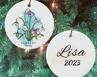 Birth Month Christmas Tree Custom Ceramic Ornament Gift for Christmas, Personalized Name Unique Christmas Tree Ornament Gift for Mom