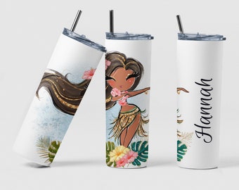 Hawaiian Girl Tumbler, Custom Hawaiian Girls on Tumbler for Girls Weekend, Personalized Hawaiian Cruise Girl Tumbler Travel Birthday Gift