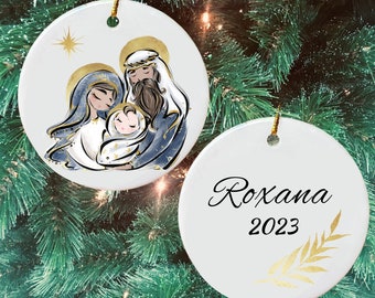 Holy Family Ornament, Personalized Christmas Gift, Nativity Ornament, Christmas Keepsake, Personalized Ornament, Personalized Christmas Gift