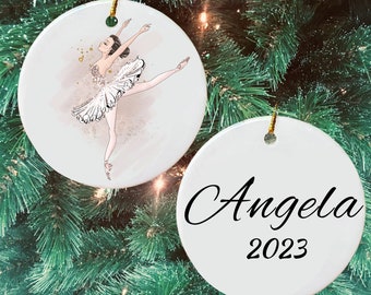 Ballerina Christmas Tree Custom Keepsake Ornament Gift, Personalized Cute Prima Ballerina Christmas Decoration Ornament Gift for Girl