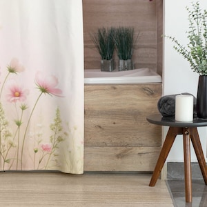 Wildflower Bathroom Shower Curtain Housewarming Gift, Floral Home Decor, Botanical Curtain, Wildflowers Decor, Floral Bathroom, Flowers image 4