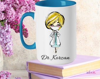Doctor Custom Ceramic Coffee Travel Mug Gift for Doctor, Personalized Doctor Tea Cup Thank You Gift, Medical Student Gift, PHD Gift, Dr Gift