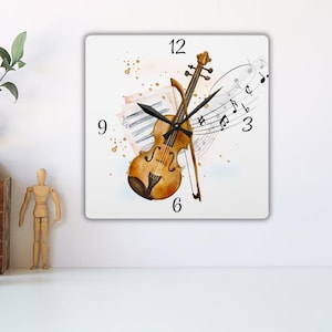 Music Wall Decor Wall Clock Music Teacher Gift Acrylic Wall Clock Musician Gift Idea Music Wall Art Violin Gift Music Clock Piano Notes Gift