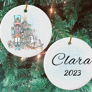 Nutcracker Mouse Christmas Tree Custom Ceramic Ornament Gift, Personalized Cute Nutcracker Theme Decoration Christmas Ornament Gift