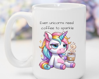 Unicorn Coffee Mug Personalized Gift for Girls Custom Name Mug Unicorn Lover Gift