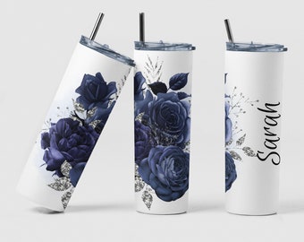 Fleur Small Tumbler Blue 16 oz — Le Cadeaux