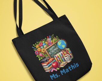 Teacher Retirement Canvas Tote Bag Gift for Teacher Appreciation Retired Teacher Bag Book Tote Employee Retirement Coworker Retirement Party