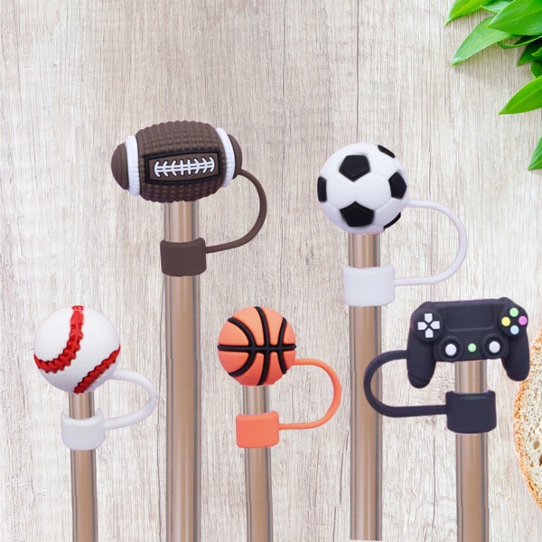 Straw Cover Topper Accessory for Stanley Reusable Straws Gift for Mom Sports Lover, Stanley Accessories for 10mm Straw Cap Sports Mom