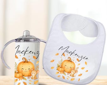 Little Pumpkin Baby Bib, Fall Baby Bib Personalized, Thanksgiving Bib for Baby, Autumn Baby Shower Gift, Cute Pumpkin Baby Bib