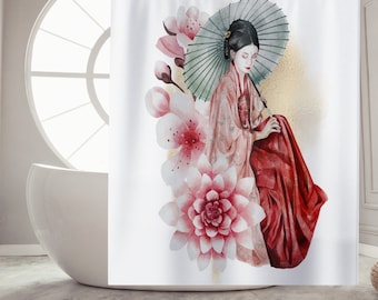 Japanese Artwork Shower Curtain Bathroom Decor Japanese Bathroom Cute Shower Curtain Japan Shower Curtain Asian Bathroom Decor Accessories