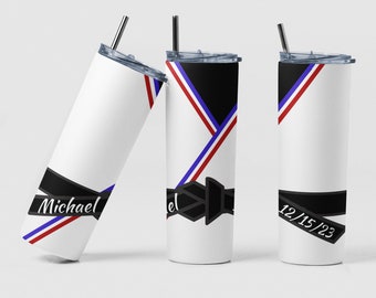 Karate Tumbler Custom Coffee Travel Tumbler Cup Graduation Gift for Karate Belt Test, Personalized Tae Kwon Do Tumbler Gift for Karate Mom