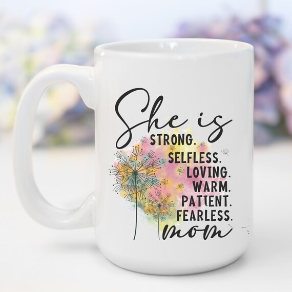 Strong Mom Affirmation Custom 15oz Ceramic Coffee Mug Birthday Gift,  Personalized Best Mom Life Tea Mug Bonus Step Mother's Day Gift - Etsy