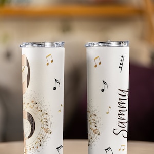 Music Note Tumbler, Personalized Gift, Musician Tumbler, Gift for Music Lover, Music Note Gift, Music Teacher Gift, Guitar Teacher Cup, image 4