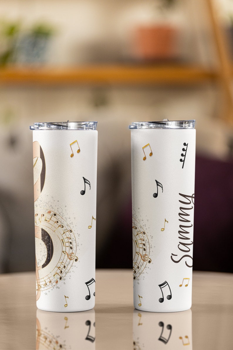 Music Note Tumbler, Personalized Gift, Musician Tumbler, Gift for Music Lover, Music Note Gift, Music Teacher Gift, Guitar Teacher Cup, image 4