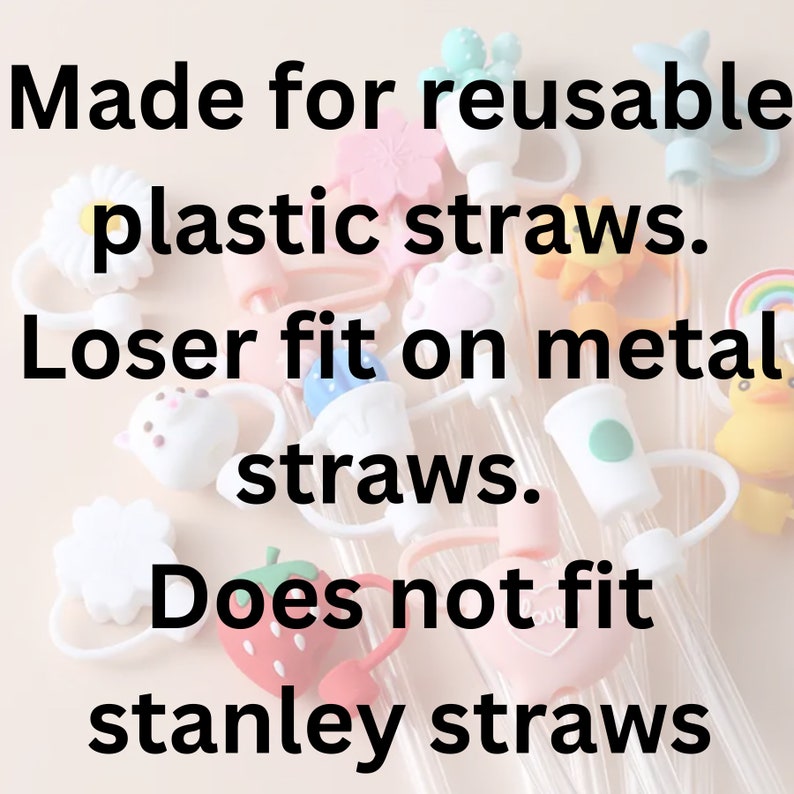 Straw Topper Cover Cactus Silicone Cap for Reusable Plastic Straws, Cute Cactus Silicone Straw Cover Top Fit Most Straws Not All Fit Stanley image 10