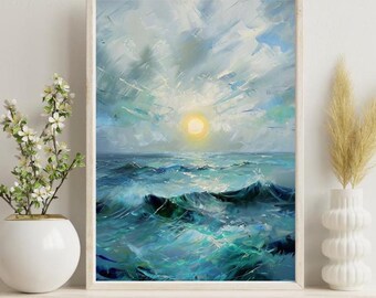 Ocean Wall Art Printable Wall Art Coastal Digital Print Art Digital Wall Art Instant Download Landscape Wall Art Living Room Decor Storm Art
