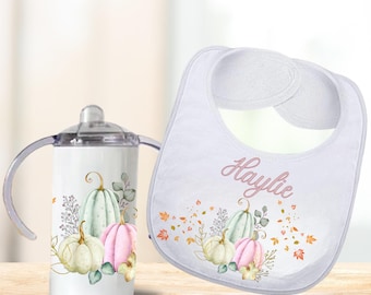 Pumpkin Bib Personalized 1st Thanksgiving Baby Shower Gift Girls Pumpkin Bib Fall Baby Bib Turkey Day Gift Halloween Bib Autumn Gift Baby