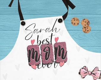 Personalized Apron Mom Birthday Gift Custom Baking Apron Mother's Day Gift Cute Kitchen Chef Apron Hostess Housewarming Gift