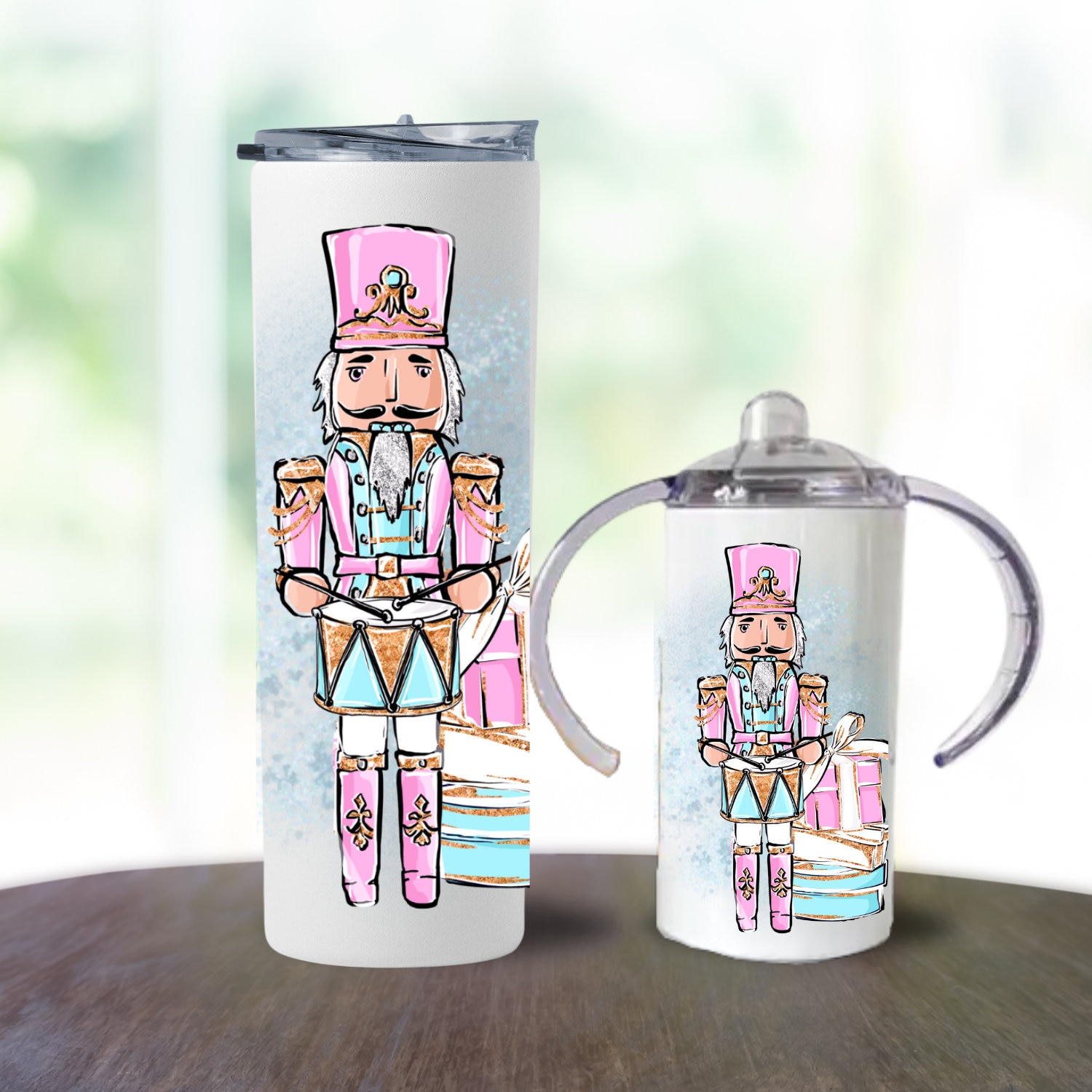 Nutcracker Custom Mom and Baby 12 oz Sippy Cup & 20oz Tumbler