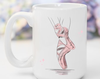 Ballerina Dancer Custom Ceramic Coffee Mug Dance Teacher Birthday Gift, Personalized Fun Ballet Recital Tea Mug Related Gift for Girls