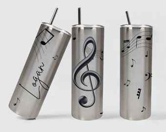 Music Note Custom Stainless Steel Coffee Travel Tumbler Cup Music Teacher Gift, Personalized Music Tea Cup Tumbler Piano Christmas Men Gift