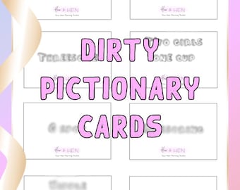 Dirty Pictionary Bachelorette Party Game | Hen Party Games | digital printable icebreaker pen and paper bridal shower games |