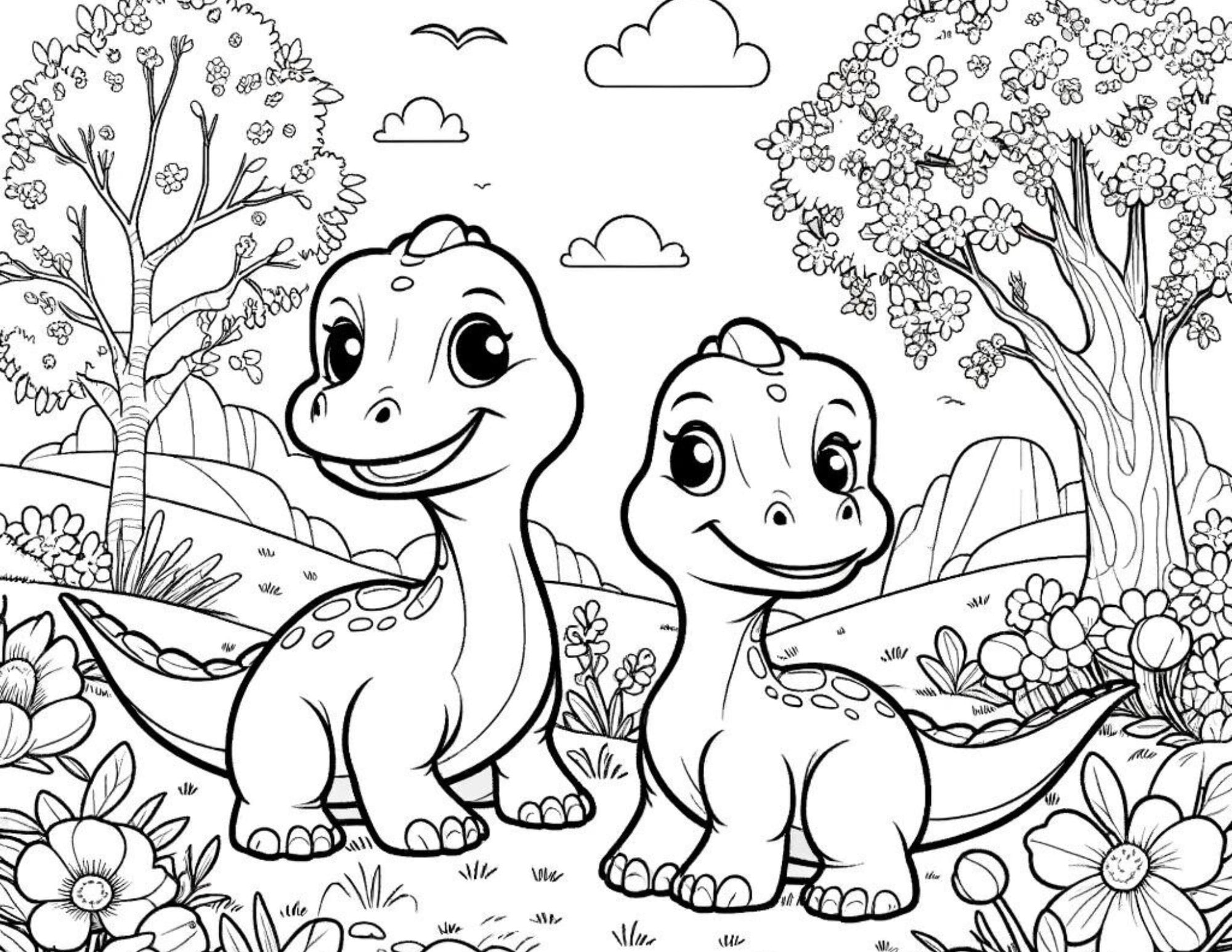 coloring page dinosaurs