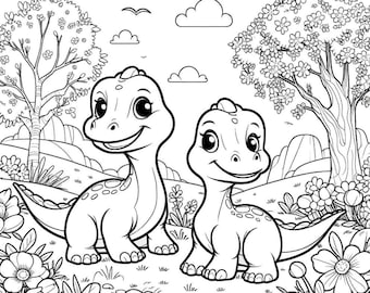 56 Dinosaur Coloring Pages |Book | Kids Ages 4,5,6,7,8,9,10 | Fun Educational Prehistoric Animals | Children Learn Play, Creative Drawing |