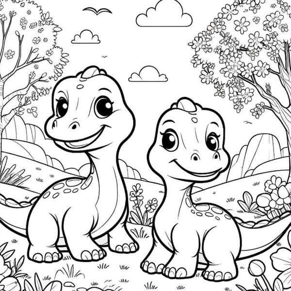 56 Dinosaur Coloring Pages |Book | Kids Ages 4,5,6,7,8,9,10 | Fun Educational Prehistoric Animals | Children Learn Play, Creative Drawing |