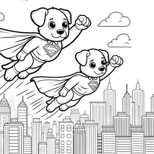 Superhero Puppy Coloring Book, Pages | Kids Adults| Dog Art Craft, Animal Lovers Gift, Age 3, 4 ...