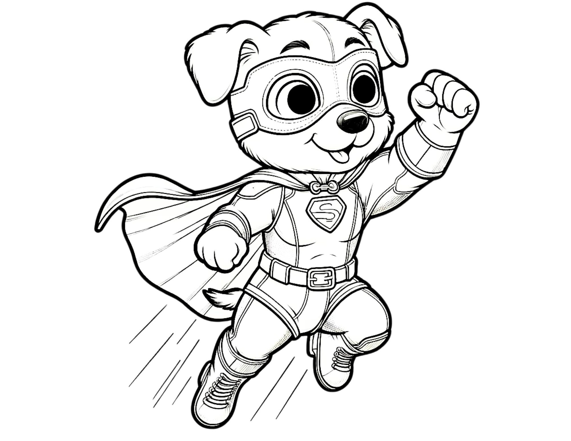 Superhero Puppy Coloring Book, Pages | Kids Adults| Dog Art Craft ...