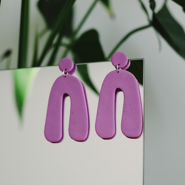 Ohrringe Polymer Clay purple earrings