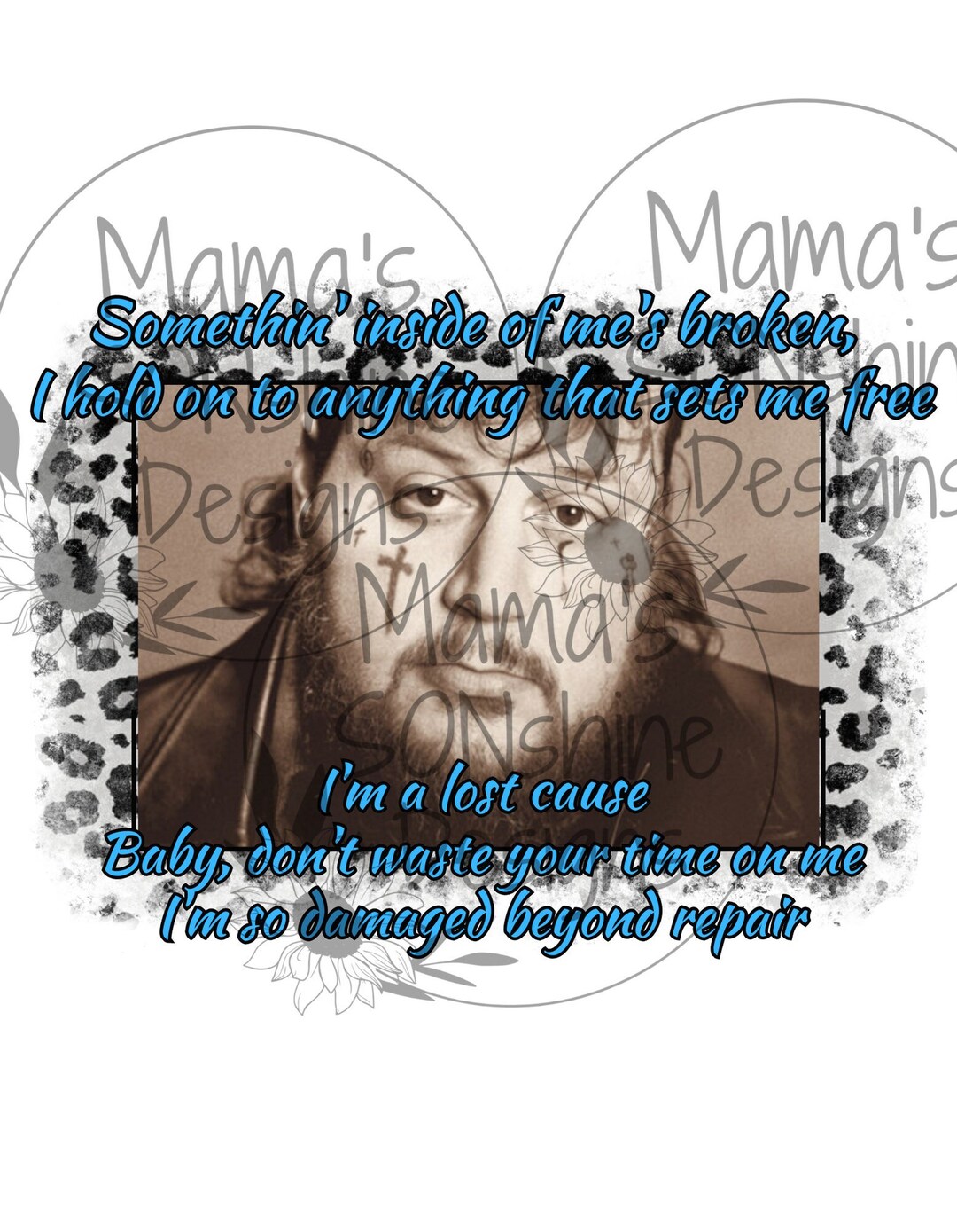 Jelly Roll Lyrics Design, PNG File, Sublimation or Screen Print File