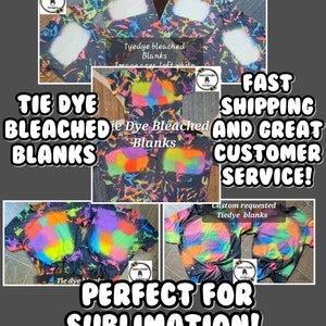 Tie-dye T-SHIRTS, SHORT SLEEVE, Bleached Blanks, Dark Heather, Great for Sublimation