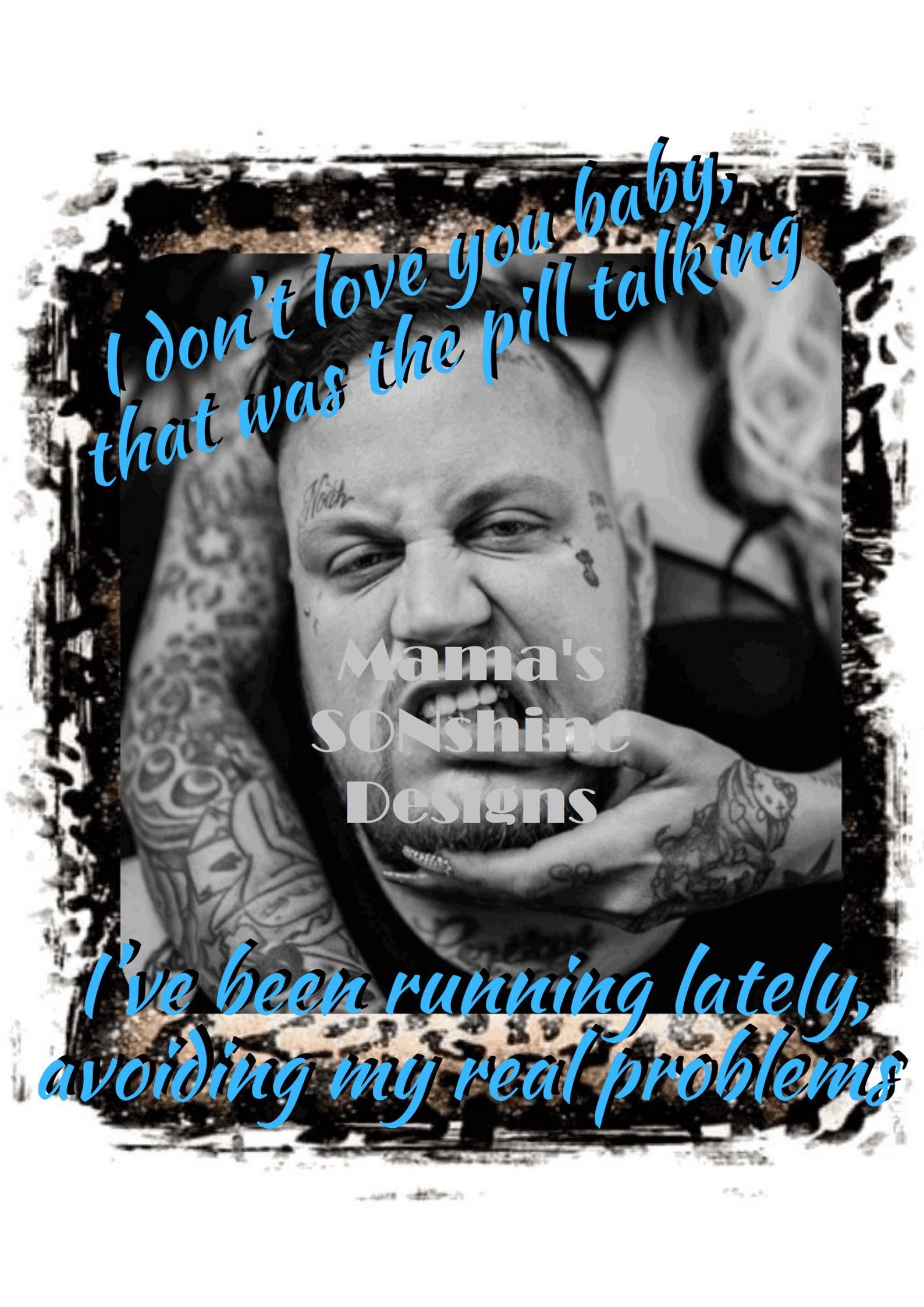 Jelly Roll Lyrics Design PNG File Sublimation or Screen Etsy