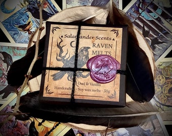 Raven Melts…highly scented Oud & Vanilla fragrance soy wax melts.