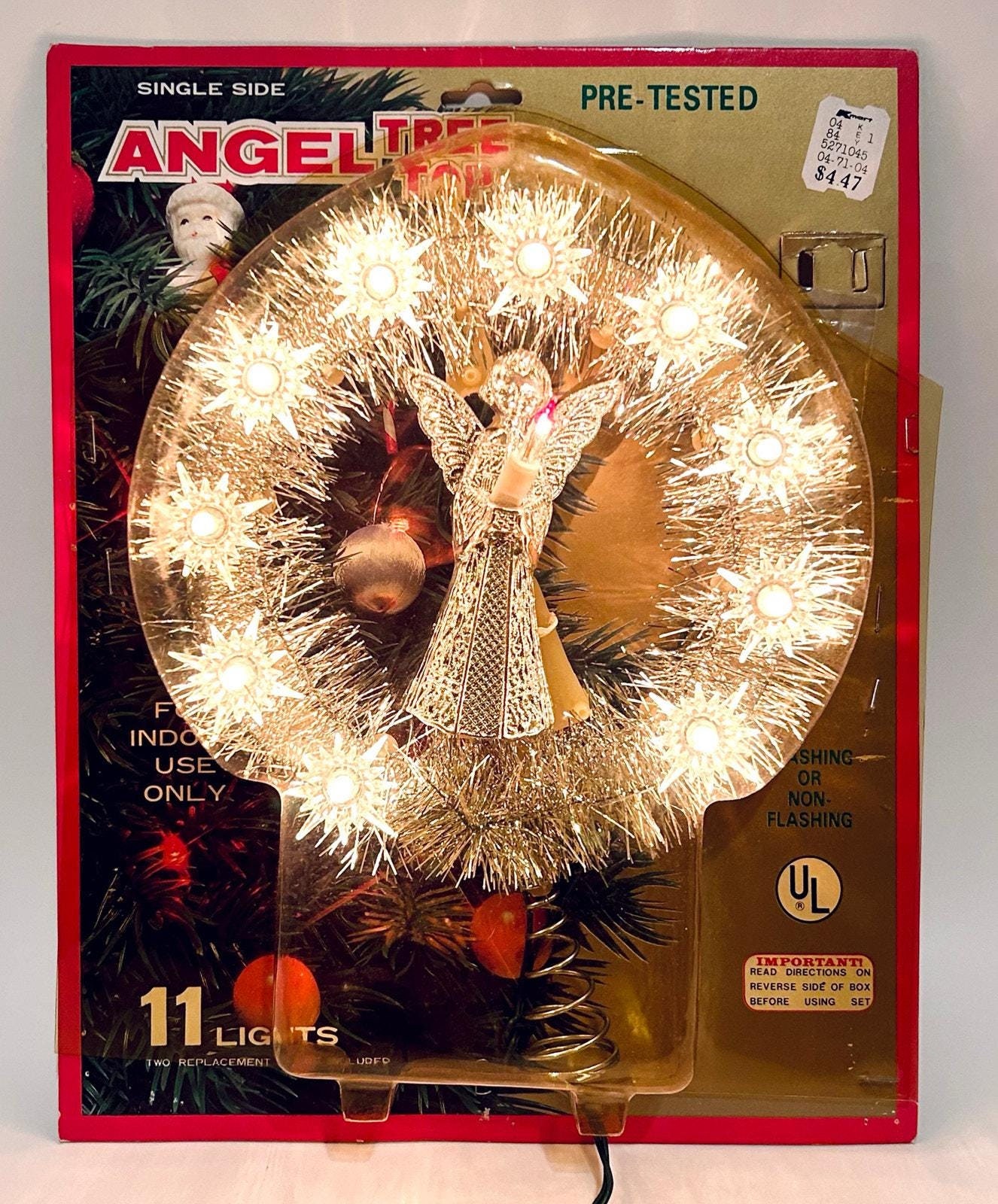 Vintage Kmart Silver Angel Christmas Tree Topper w/ Original Packaging * Noma Style